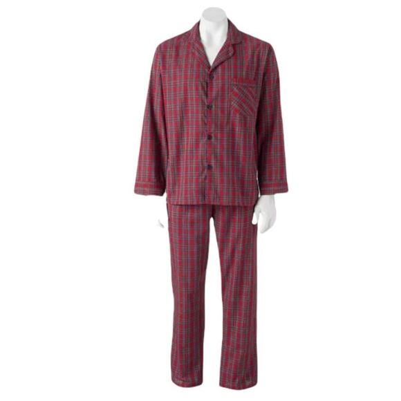 Stafford Long Sleeve Pajama Set S - Picture 1 of 8